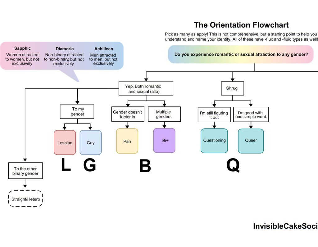 Invisible Identities The Queer Identities Flowchart – Invisible Cake Society